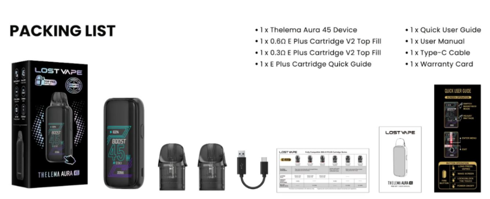 Thelema AURA 45W 1600mah Pod Lost Vape - Ítem12
