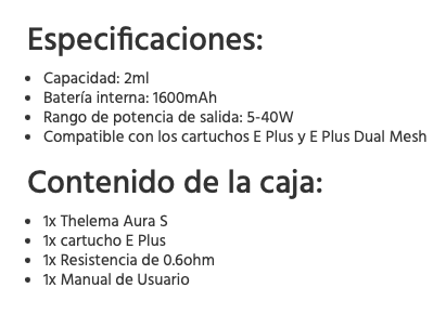 OFERTA!!! Thelema AURA S 40W 1600mah Pod Lost Vape - Ítem9