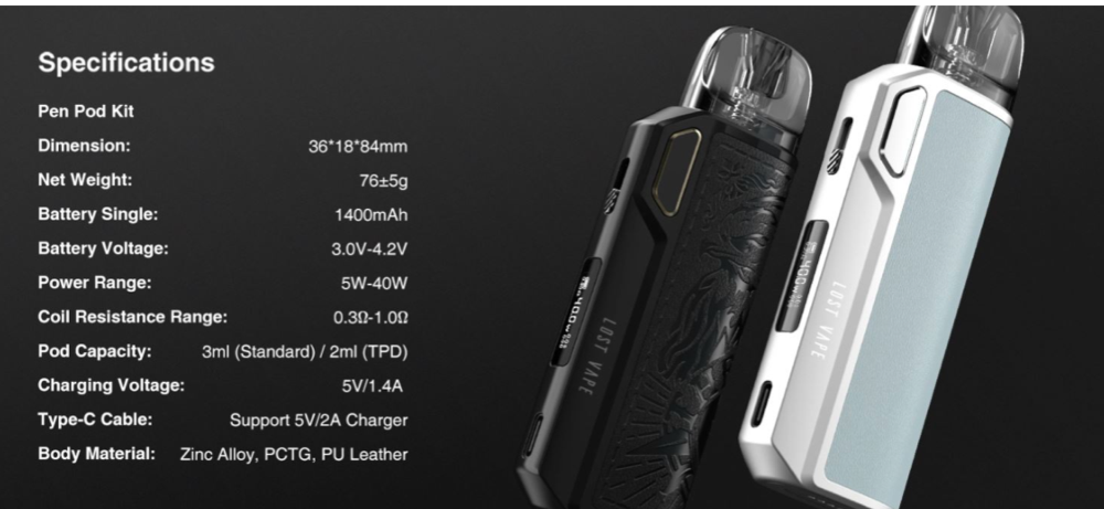 Thelema Elite 40W 1400mah Pod Lost Vape - Ítem11