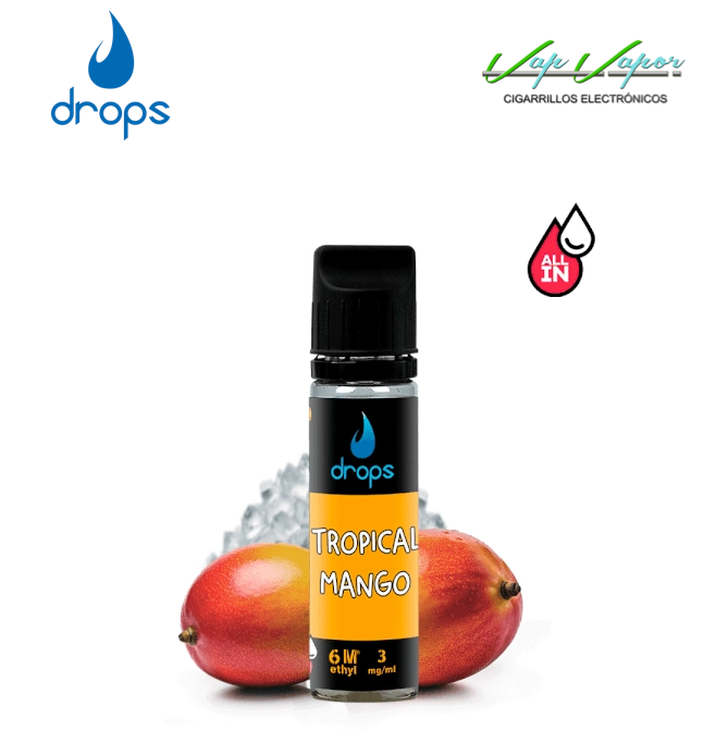 AROMA DROPS All in Tropical Mango Fruit 10ml (para hacer 60ml) con nicotina de 3mg/10mg/20mg 