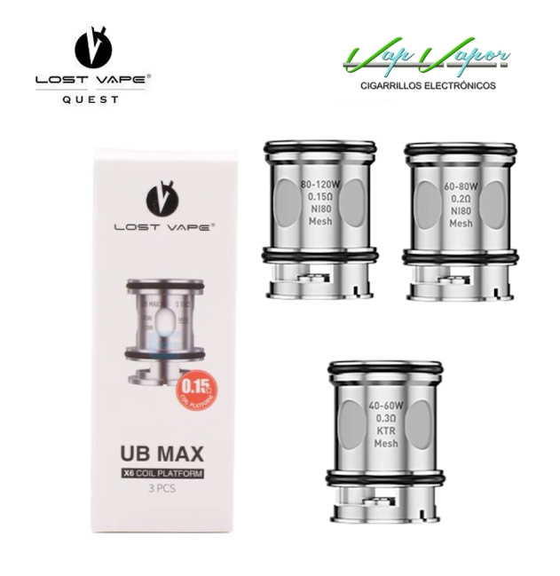Resistencias UB MAX (1 unidad) X1 0.15ohm/ X2 0.20ohm/ X3 0.30ohm