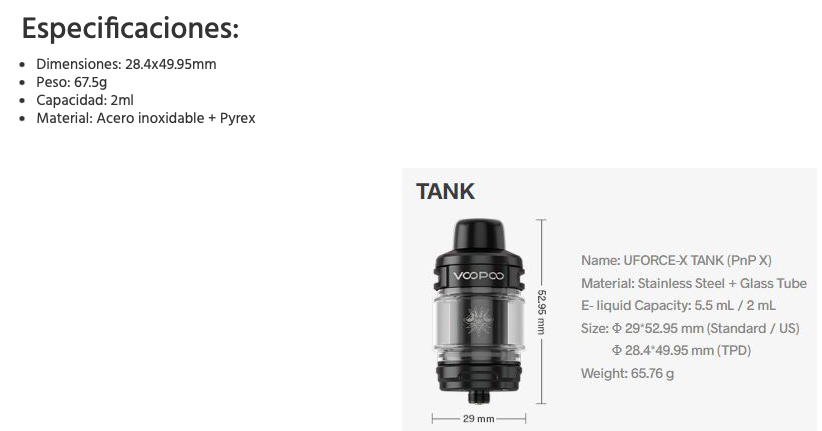 Uforce X Tank - 2ml Voopoo (pnp-x) - Ítem6