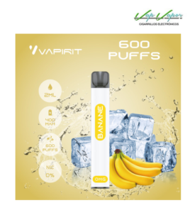 PROMOTION!!! Disposable Pod BANANA (Banane) (0mg) 600PUFFS 2ml 450mah Vapirit