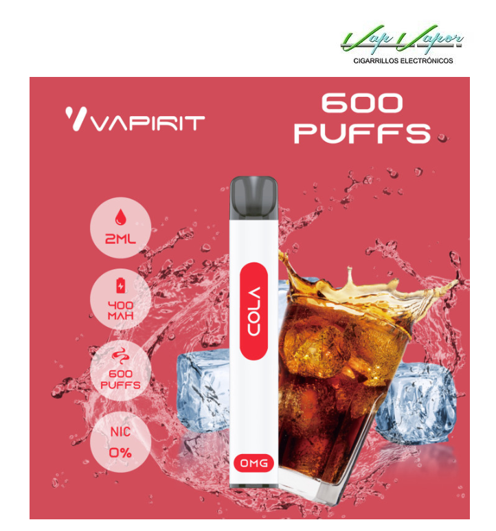 OFERTA BLACKFRIDAY!!! Pod Desechable COLA (0mg) 600CALADAS 2ml 400mah Vapirit