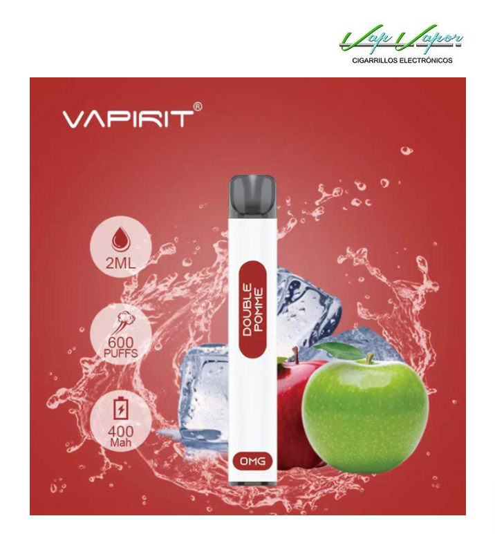 OFERTA!!! Pod Desechable DOBLE MANZANA (Double Pomme) (0mg) 600CALADAS 2ml 400mah Vapirit