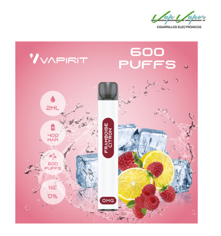 OFERTA!!! Pod Desechable LIMON y FRAMBUESA (Framboise Citron) (0mg) 600CALADAS 2ml 400mah Vapirit