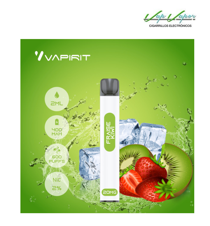 OFERTA!!! Pod Desechable KIWI Y FRESA (Fraise Kiwi) (0mg) 600CALADAS 2ml 400mah Vapirit