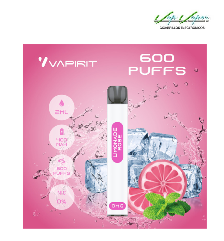 OFERTA BLACKFRIDAY!!! Pod Desechable LIMONADA ROSA (Limonade Rose) (0mg) 600CALADAS 2ml 400mah Vapirit