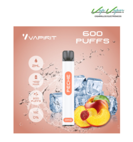 PROMOTION!!! Disposable Pod PEACH (Melocotón) (0mg) 600PUFFS 2ml 450mah Vapirit