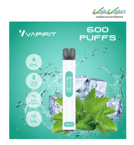 PROMOTION!!! Disposable Pod FRESH MINT (menthe fraiche) (0mg) 600PUFFS 2ml 450mah Vapirit