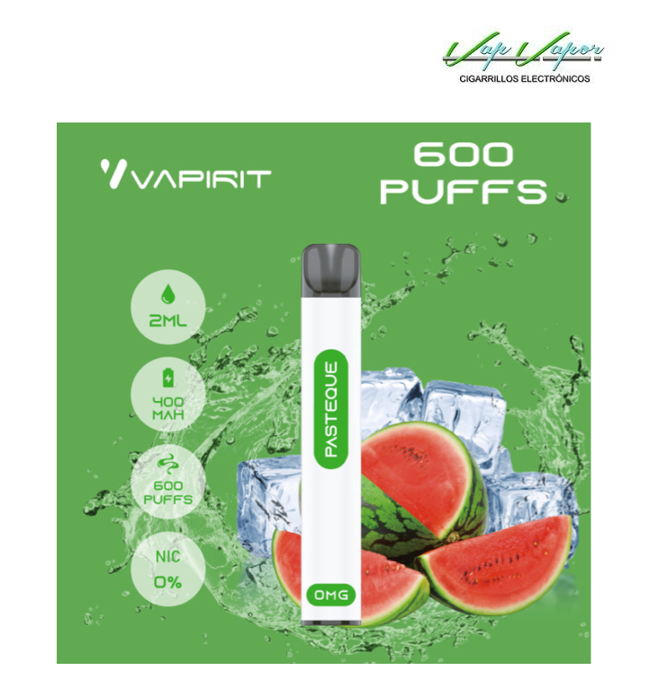 OFERTA!!! Pod Desechable SANDÍA (Pasteque) (0mg) 600CALADAS 2ml 400mah Vapirit