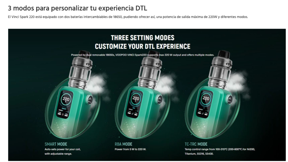MOD Vinci Spark 220W Voopoo - Ítem6