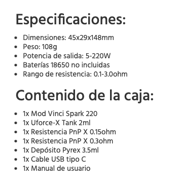 MOD Vinci Spark 220W Voopoo - Ítem8