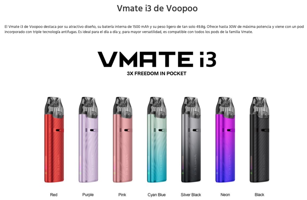 OFERTA!!! Vmate i3 1500mah 2ml Voopoo 30W - Ítem2