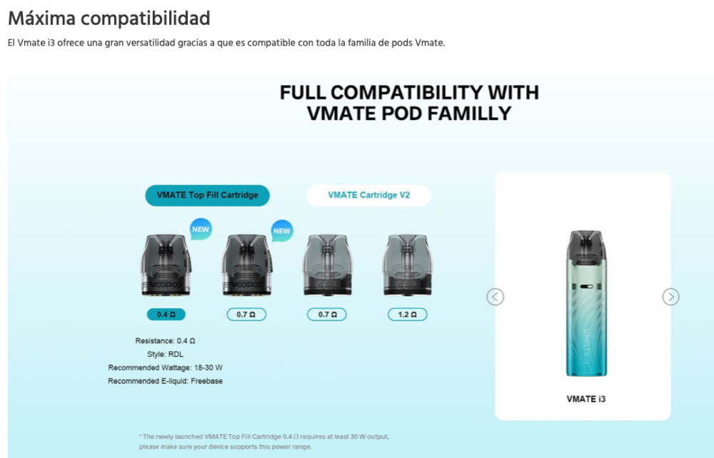 OFERTA!!! Vmate i3 1500mah 2ml Voopoo 30W - Ítem8