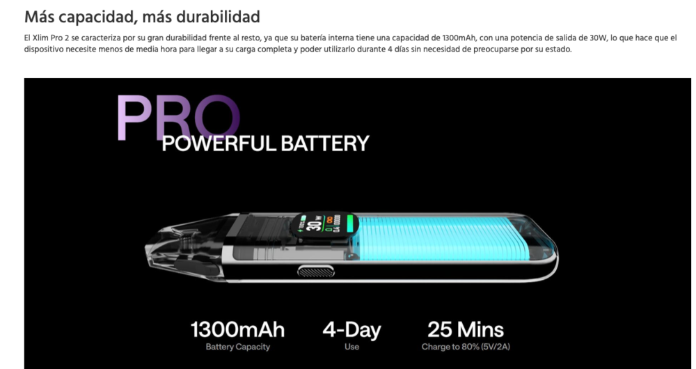 Xlim PRO 2 1300mah 30W Oxva 2ml - Ítem4