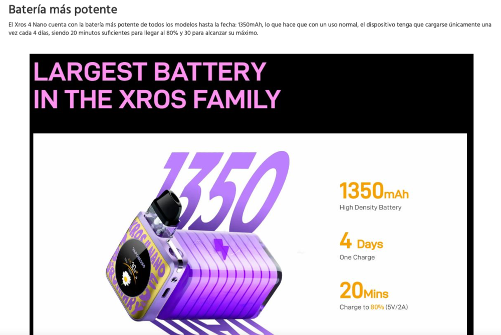 OFERTA BLACKFRIDAY!! XROS 4 Nano 1350mah - Ítem4