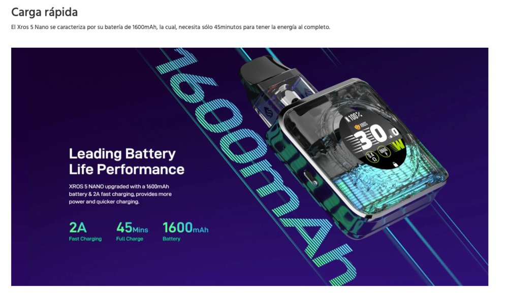 OFERTA!!! XROS 5 Nano 1600mah - Ítem7