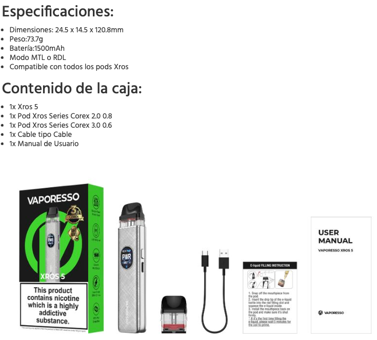Pod XROS 5 1500mah Vaporesso - Ítem10