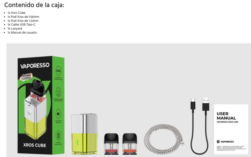 XROS CUBE Vaporesso 900mah 2ml - Ítem12