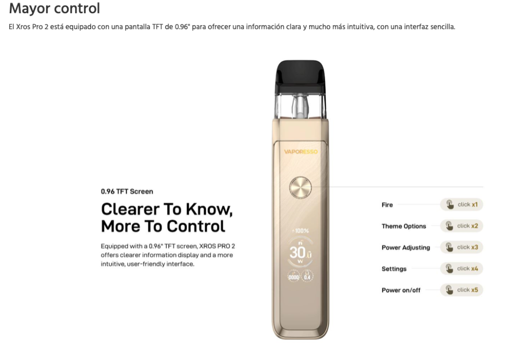 XROS PRO 2 Vaporesso 2000mah 2ml 30W - Ítem9