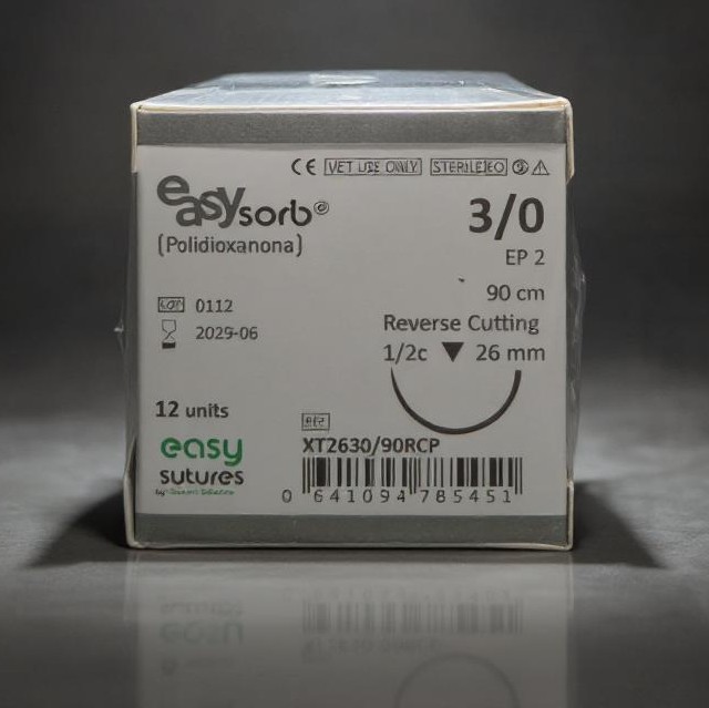 NEW - EASYSORB (PDX) 3/0 26mm.Triangular 1/2 90cm