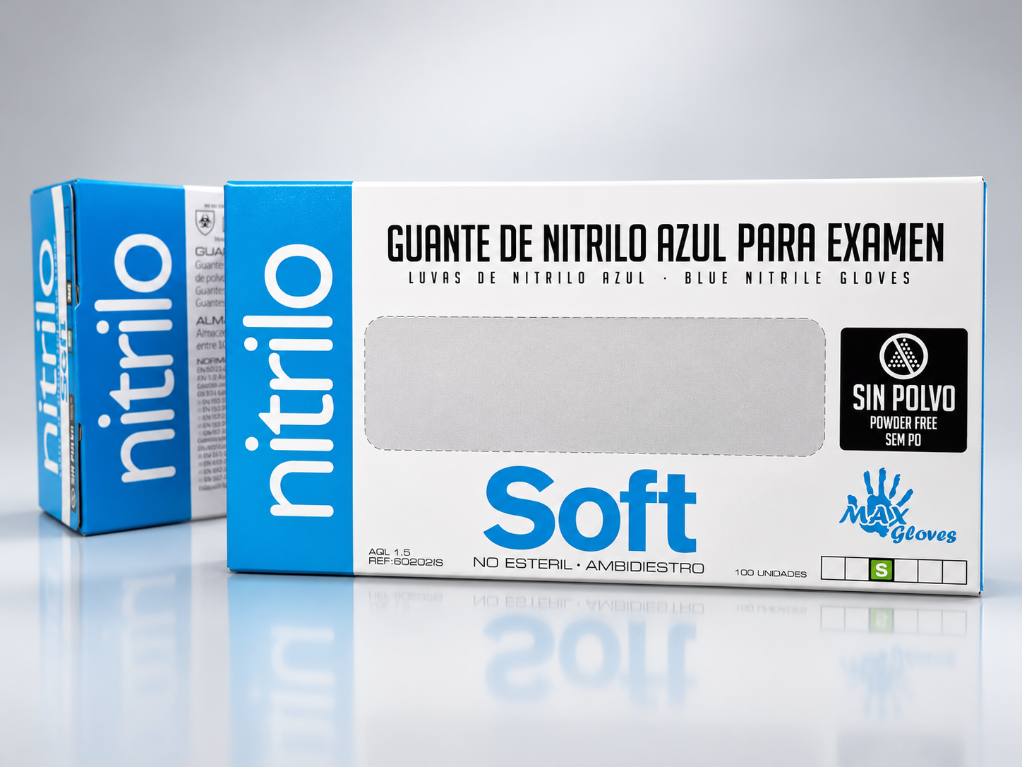 Guante de nitrilo extra sin polvo talla S color lila caja 100 unidades médico veterinario