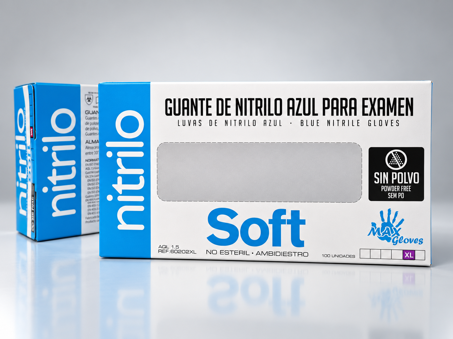 Guante de nitrilo sin polvo talla XL caja 100 unidades médico veterinario