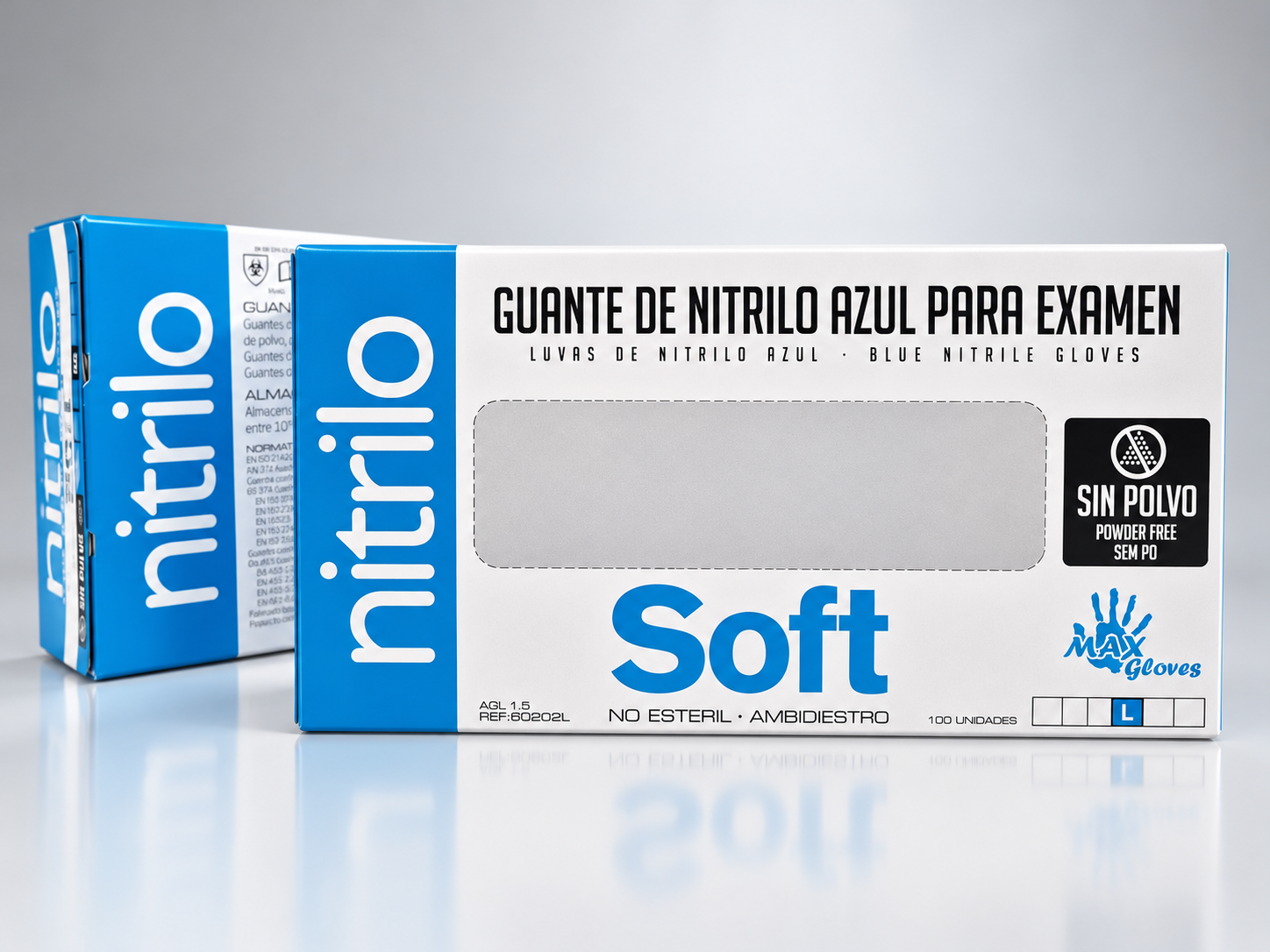 Guante de nitrilo extra sin polvo talla L color lila caja 100 unidades médico veterinario
