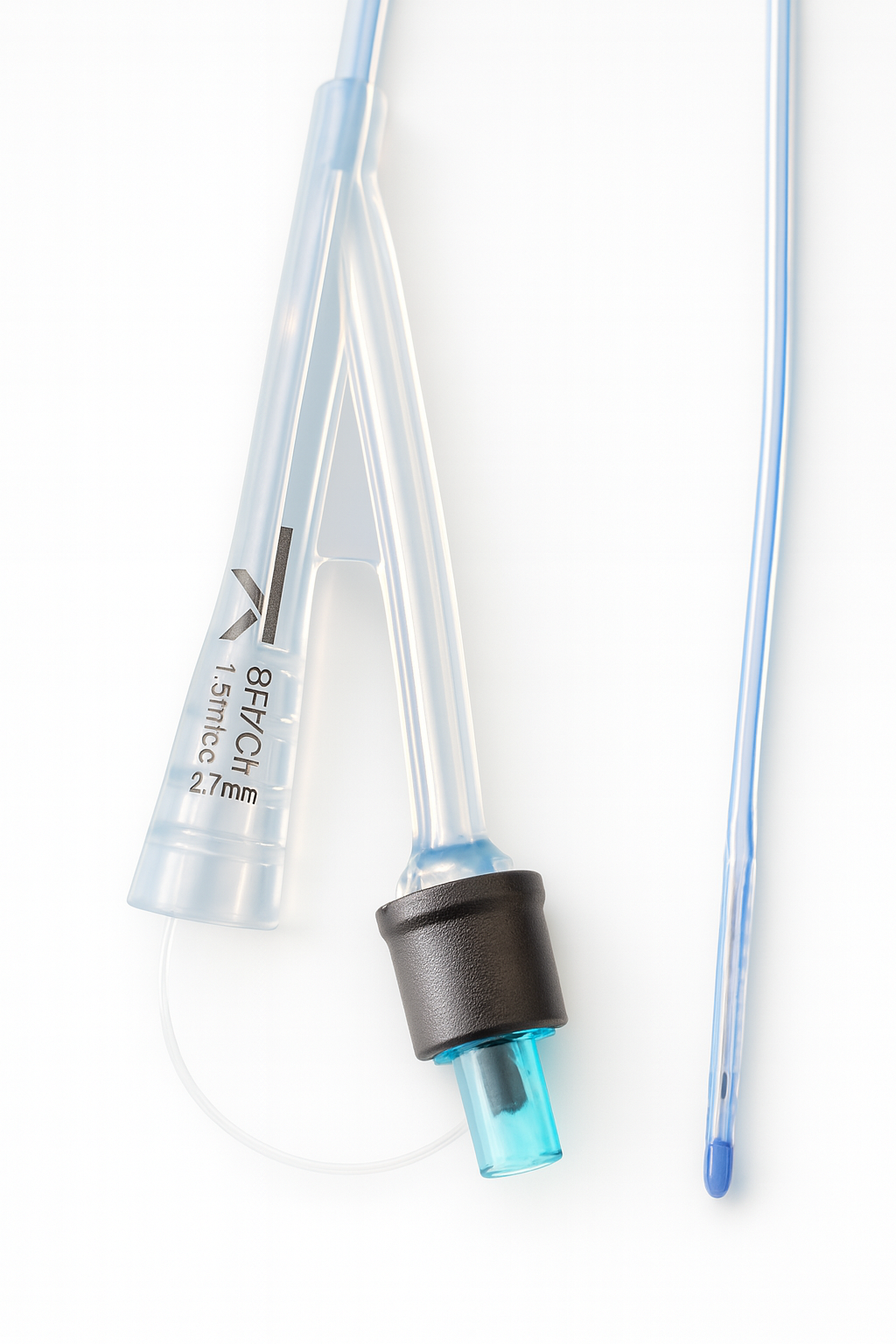 Sonda SILICONA Foley Ch-8 (2,7mm.) (Negro) 3-5 cc/ml. +Fiador