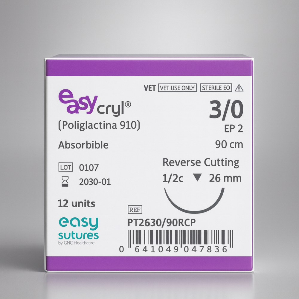 EASYCRYL (PGLA) 3/0 26mm.Triangular 1/2 90 cm-Violeta (12uds)