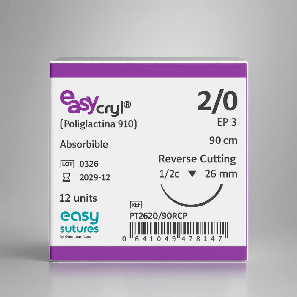 EASYCRYL (PGLA) 2/0 26mm.Triangular 1/2 90 cm-Violeta (12uds)