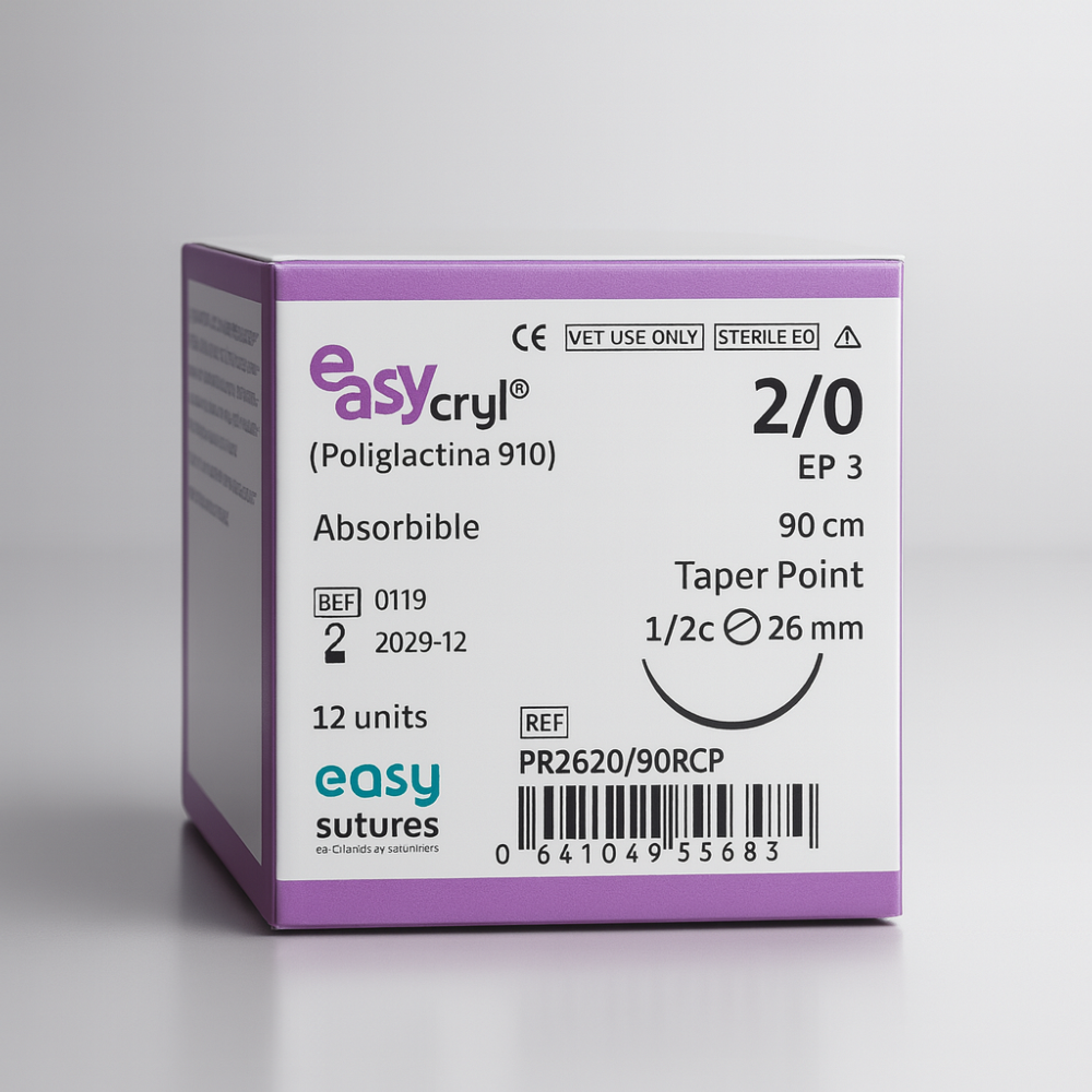 EASYCRYL (PGLA) 2/0 26mm.Cilindrica 1/2 90 cm-Violeta (12uds)