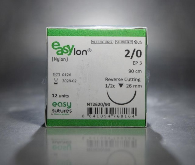 EASYLON (NYLON) 2/0 26mm.Triangular 1/2 90cm (12uds)
