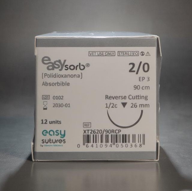 NEW - EASYSORB (PDX) 2/0 26mm.Triangular 1/2 90cm