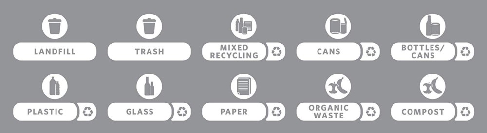 Slim Jim Kit d'etiquetes per a estacio de reciclatge frances