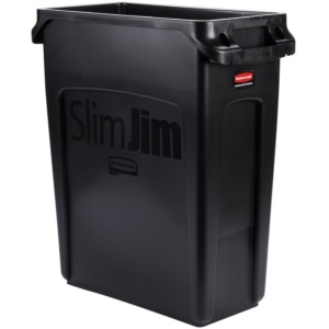 Contenedor Slim Jim 60L con canales de ventilación NEGRO