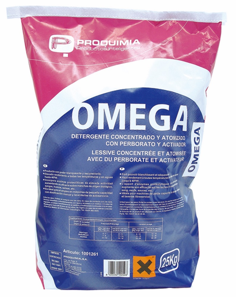 Omega 25Kg Detergente concentrado y atomizadocon oxígeno activo