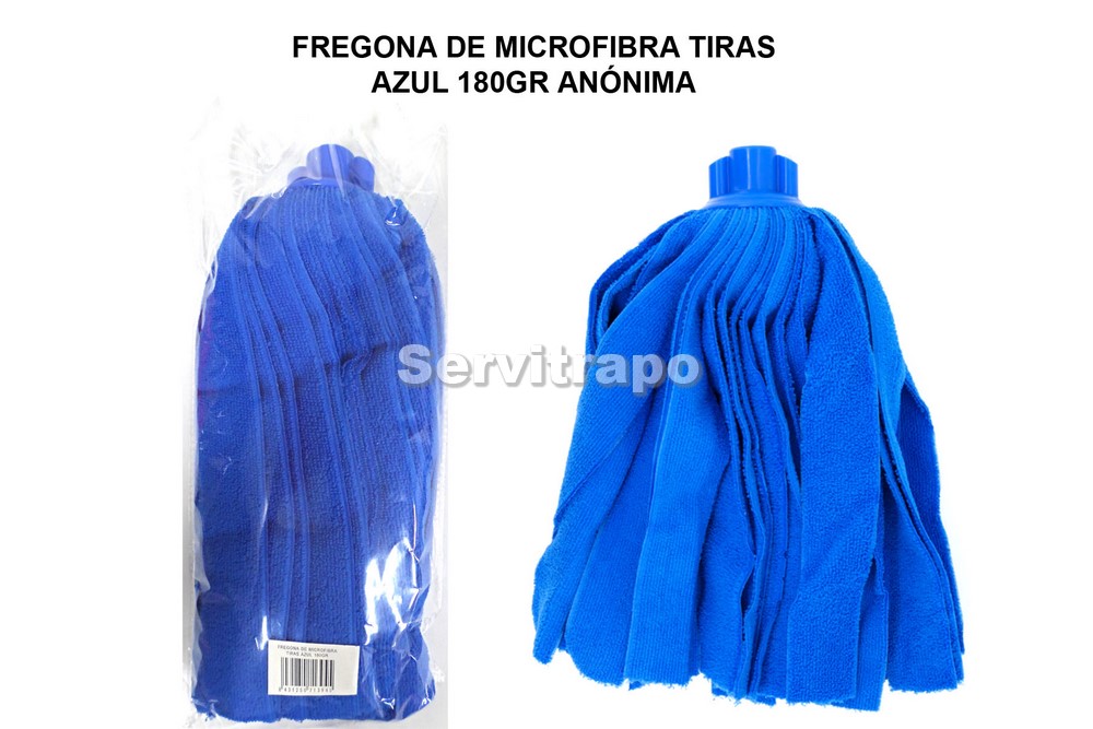 FREGONA MICROFIBRA TIRAS AZUL 180GR
