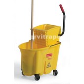Galleda amb premsa lateral i escorredor WaveBrake® 33,1 litres groc