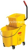 Galleda amb premsa lateral i escorredor WaveBrake® 33,1 litres groc