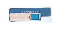 HYGEN - Mopa húmeda de microfibra, 40 cm, con estropajo - Azul con tiras s/código de colores