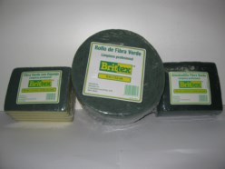 Estropajo verde con esponja Brittex 13,7x8,9