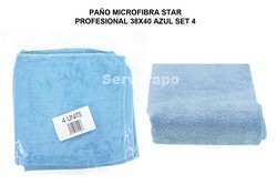 PAÑO MICROFIBRA STAR PROFESIONAL PACK-4 AZUL (ECOLOGICA)
