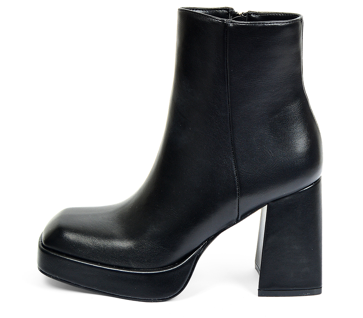 Botin negro cremallera delantera hot sale