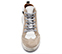 Ref. 6163 Sneaker piel blanca combinada con serraje beige y detalle trasero en negro. Plataforma de 2.5 cm. Plantilla anatomica con cuña de 2 cm. - Ítem2