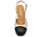 Ref. 6185 Zapato piel color beige con puntera en piel negra. Destalonado con tira y hebilla lateral. Altura tacón 6 cm y sin plataforma delantera. - Ítem2