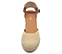 Ref. 6229 Alpargata tela beige con pulsera en piel camel y hebilla regulable. Altura cuña 8 cm y plataforma delantera 2 cm. Suela de goma. - Ítem2