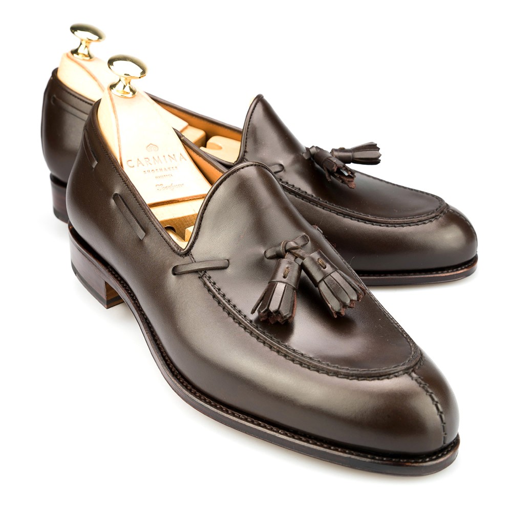 Tassel Brown Calf Dress Loafers | CARMINA Shoemaker