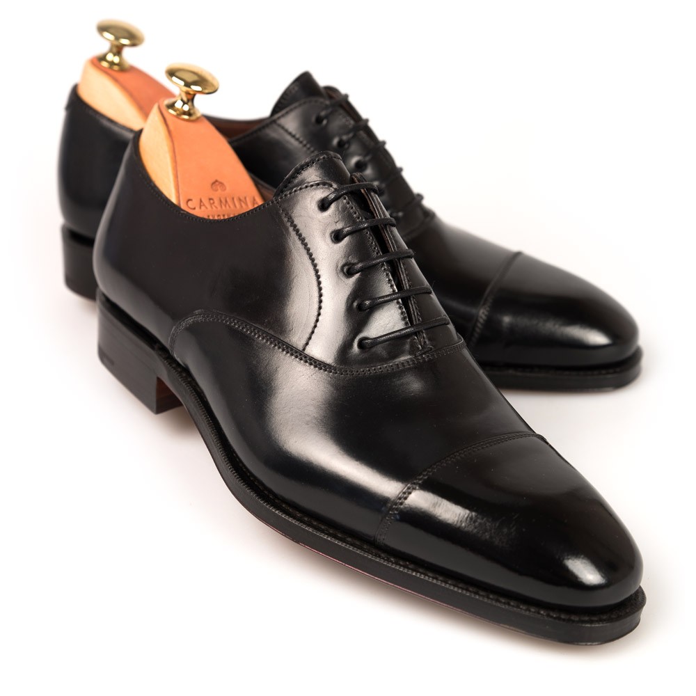 BLACK CORDOVAN OXFORD SHOES | CARMINA